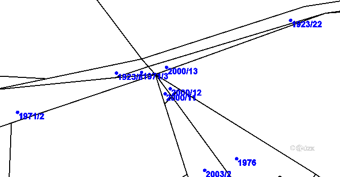 Parcela st. 2000/12 v KÚ Mečichov, Katastrální mapa