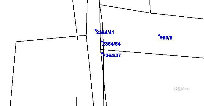 Parcela st. 2364/37 v KÚ Mečichov, Katastrální mapa
