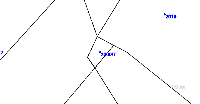 Parcela st. 2000/7 v KÚ Mečichov, Katastrální mapa