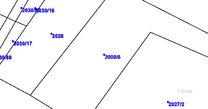 Parcela st. 2000/6 v KÚ Mečichov, Katastrální mapa