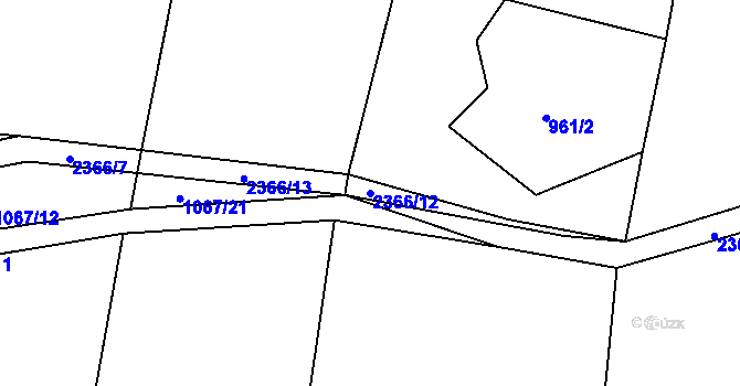 Parcela st. 2366/12 v KÚ Mečichov, Katastrální mapa