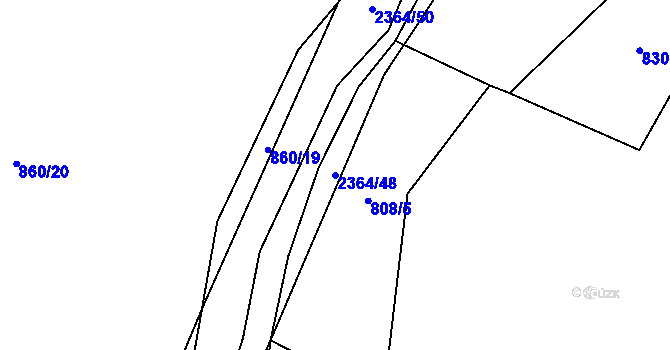 Parcela st. 2364/48 v KÚ Mečichov, Katastrální mapa