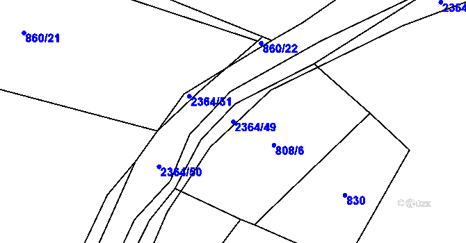 Parcela st. 2364/49 v KÚ Mečichov, Katastrální mapa