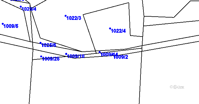 Parcela st. 1009/14 v KÚ Mečichov, Katastrální mapa