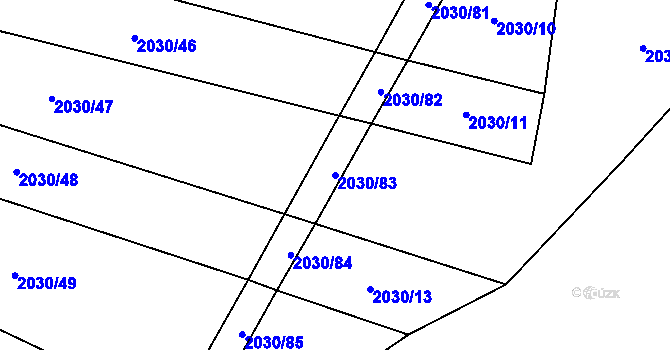 Parcela st. 2030/83 v KÚ Mečichov, Katastrální mapa