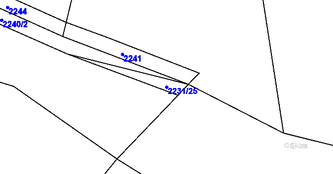 Parcela st. 2231/25 v KÚ Mečichov, Katastrální mapa