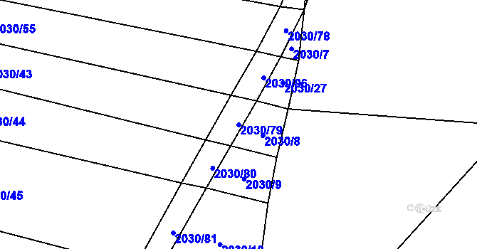 Parcela st. 2030/79 v KÚ Mečichov, Katastrální mapa