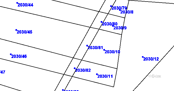 Parcela st. 2030/81 v KÚ Mečichov, Katastrální mapa
