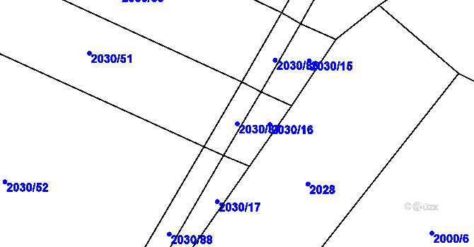 Parcela st. 2030/87 v KÚ Mečichov, Katastrální mapa