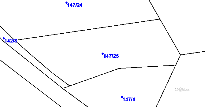 Parcela st. 147/25 v KÚ Mečichov, Katastrální mapa
