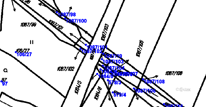 Parcela st. 1087/19 v KÚ Nedanice, Katastrální mapa