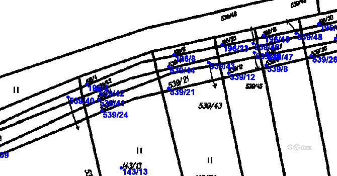 Parcela st. 539/21 v KÚ Nedaničky, Katastrální mapa