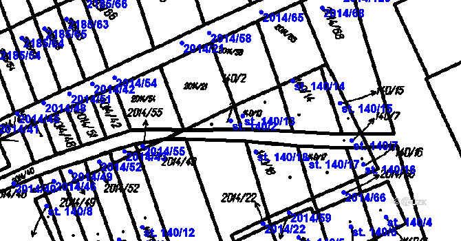 Parcela st. 140/2 v KÚ Petrovice u Měčína, Katastrální mapa