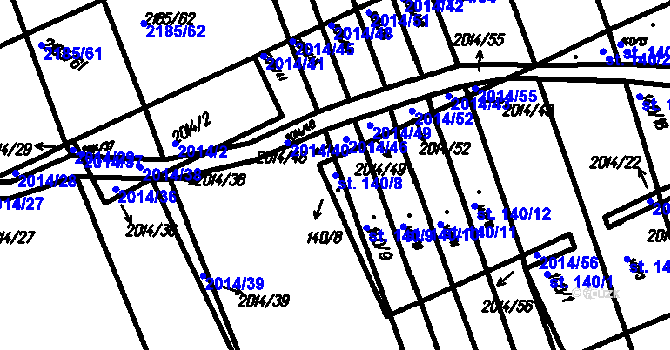 Parcela st. 140/8 v KÚ Petrovice u Měčína, Katastrální mapa