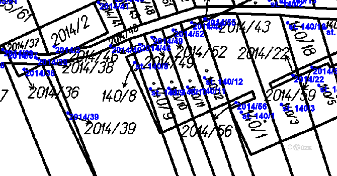 Parcela st. 140/10 v KÚ Petrovice u Měčína, Katastrální mapa
