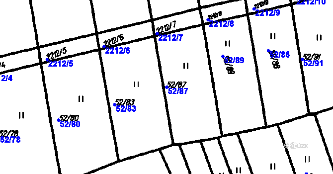 Parcela st. 52/87 v KÚ Petrovice u Měčína, Katastrální mapa
