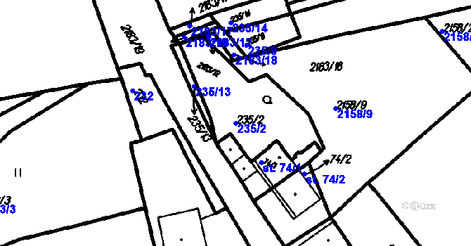 Parcela st. 235/2 v KÚ Petrovice u Měčína, Katastrální mapa