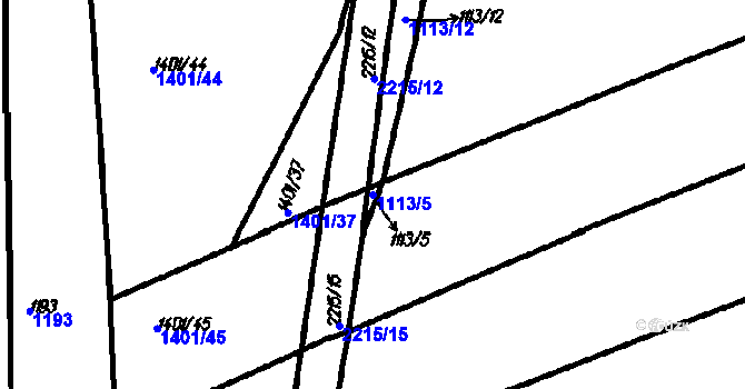 Parcela st. 1113/5 v KÚ Petrovice u Měčína, Katastrální mapa