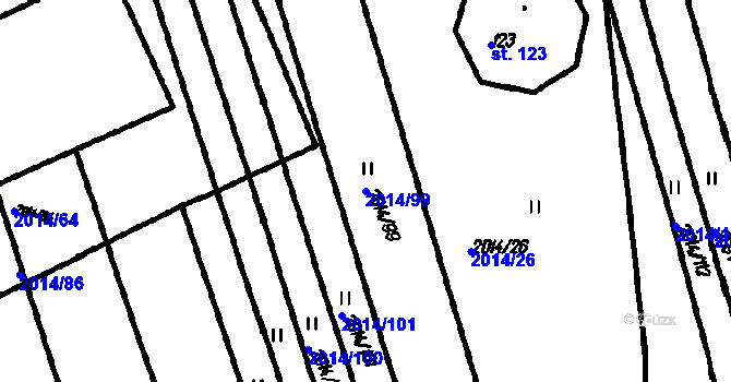 Parcela st. 2014/99 v KÚ Petrovice u Měčína, Katastrální mapa