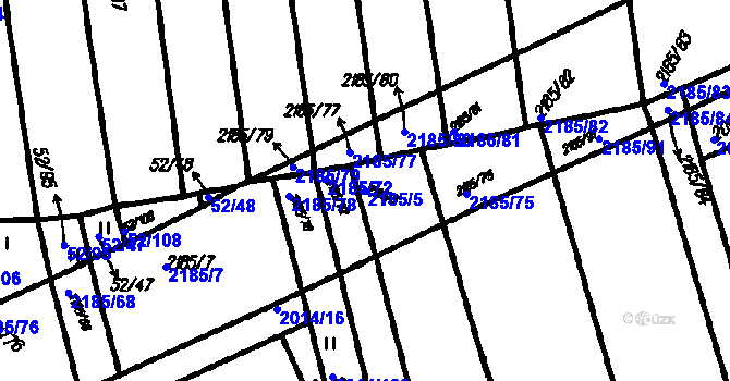 Parcela st. 2185/5 v KÚ Petrovice u Měčína, Katastrální mapa