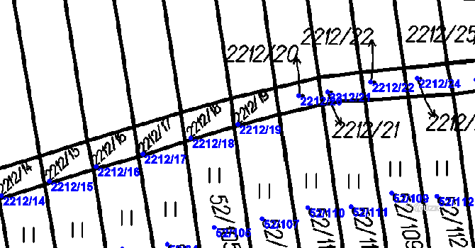 Parcela st. 2212/19 v KÚ Petrovice u Měčína, Katastrální mapa