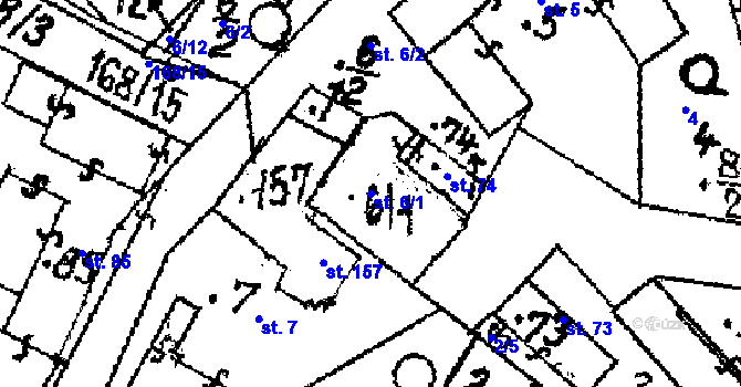 Parcela st. 6/1 v KÚ Radkovice u Měčína, Katastrální mapa