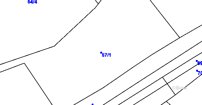 Parcela st. 57/1 v KÚ Třebýcina, Katastrální mapa
