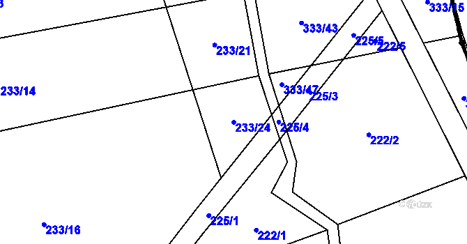 Parcela st. 233/24 v KÚ Třebýcina, Katastrální mapa