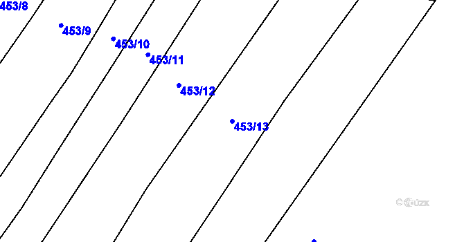 Parcela st. 453/13 v KÚ Třebýcina, Katastrální mapa