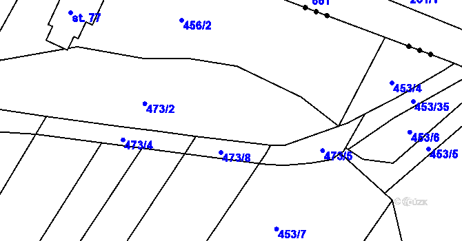 Parcela st. 473/11 v KÚ Třebýcina, Katastrální mapa