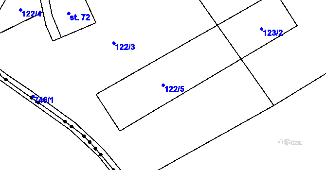 Parcela st. 122/5 v KÚ Horní Halže, Katastrální mapa