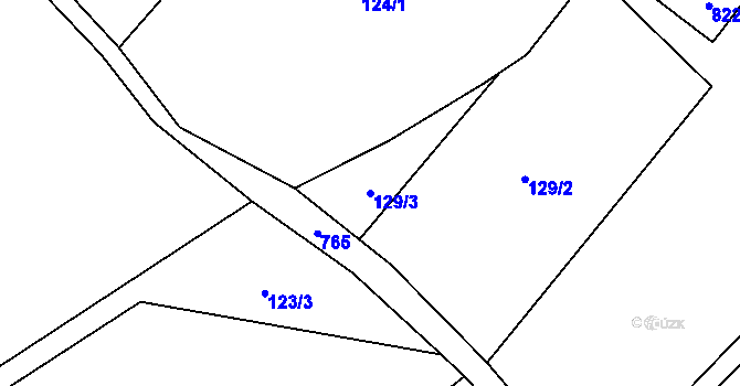 Parcela st. 129/3 v KÚ Horní Halže, Katastrální mapa
