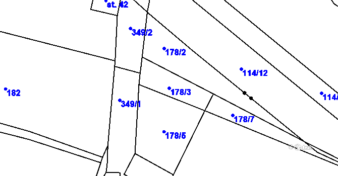 Parcela st. 178/3 v KÚ Kamenné, Katastrální mapa