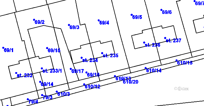 Parcela st. 235 v KÚ Měděnec, Katastrální mapa