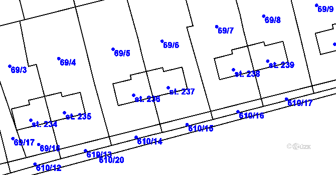 Parcela st. 237 v KÚ Měděnec, Katastrální mapa