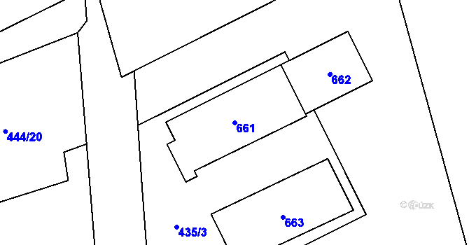 Parcela st. 661 v KÚ Měděnec, Katastrální mapa