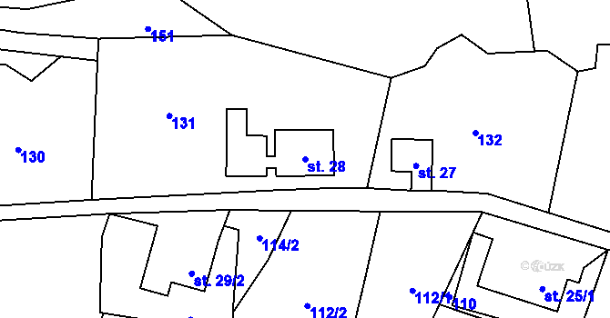 Parcela st. 28 v KÚ Vykmanov u Měděnce, Katastrální mapa