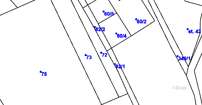Parcela st. 72 v KÚ Vykmanov u Měděnce, Katastrální mapa