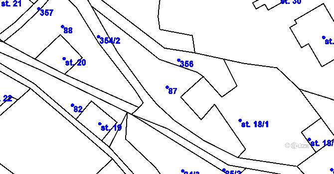 Parcela st. 87 v KÚ Vykmanov u Měděnce, Katastrální mapa