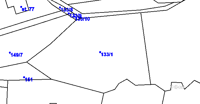 Parcela st. 133/1 v KÚ Vykmanov u Měděnce, Katastrální mapa