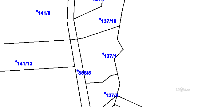 Parcela st. 137/1 v KÚ Vykmanov u Měděnce, Katastrální mapa
