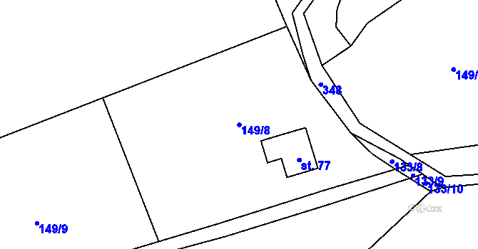 Parcela st. 149/8 v KÚ Vykmanov u Měděnce, Katastrální mapa