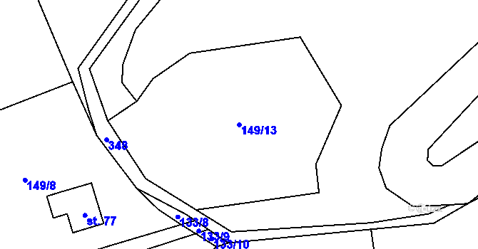 Parcela st. 149/13 v KÚ Vykmanov u Měděnce, Katastrální mapa