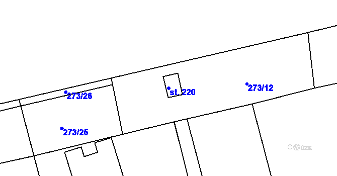 Parcela st. 220 v KÚ Medlešice, Katastrální mapa