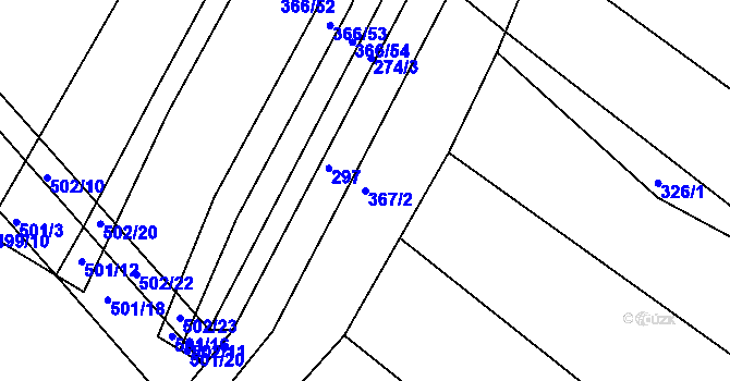 Parcela st. 367/2 v KÚ Medlice, Katastrální mapa