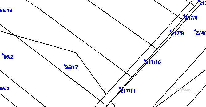 Parcela st. 65/5 v KÚ Medlice, Katastrální mapa