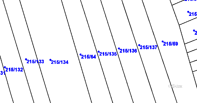 Parcela st. 215/135 v KÚ Medlice, Katastrální mapa