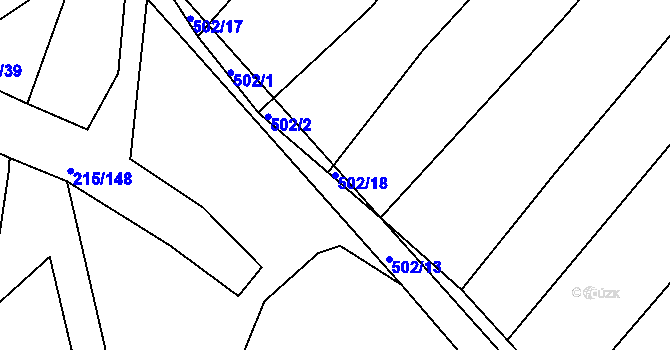 Parcela st. 502/18 v KÚ Medlice, Katastrální mapa