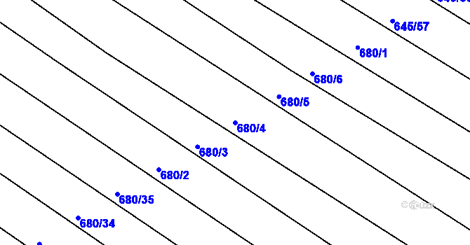 Parcela st. 680/4 v KÚ Medlice, Katastrální mapa