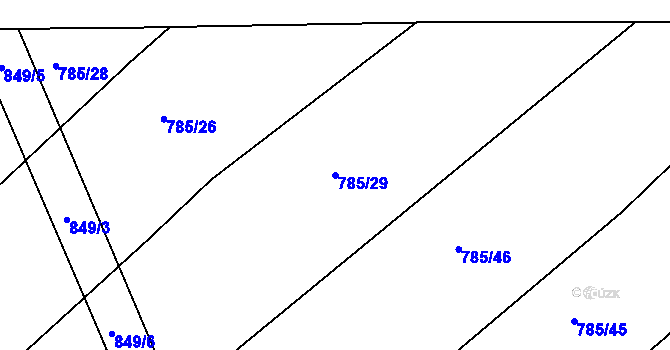 Parcela st. 785/29 v KÚ Medlice, Katastrální mapa